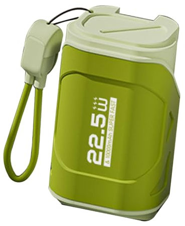 10000mAh Power Bank USB C Portable Charger Wall Plug External Battery Pack Fast Charging Compact Travel Companion for Android IOS Devices (Olive Green)