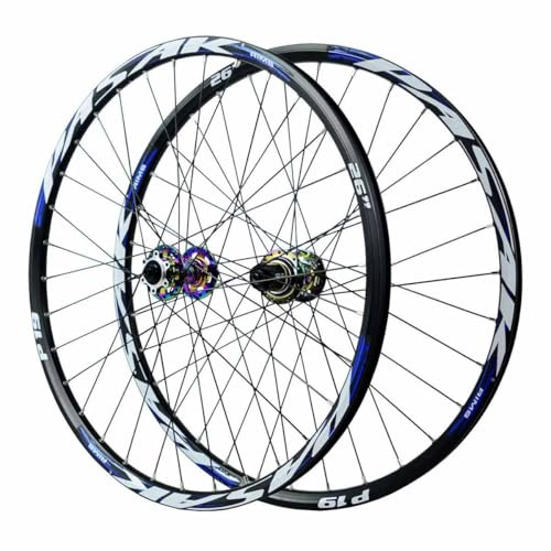 Juego De Ruedas De Bici De Montaña 24 26 27,5 29 Aluminio Rueda Delantera Y Trasera con Freno De Disco 9 * 100/10 * 135mm QR, Llanta De Doble Capa, Cassette De 7-12 Velocidades(Blauw,29)