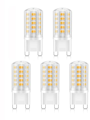 GFDYTG G9 LED Lampen Naturweiß 4500K,3W LED Leuchtmittel Ersatz Für Halogenlampe 40W 50W, AC 230V Mini Glühlampe, Kein Flackern 500LM, Nicht Dimmbar 5er Pack