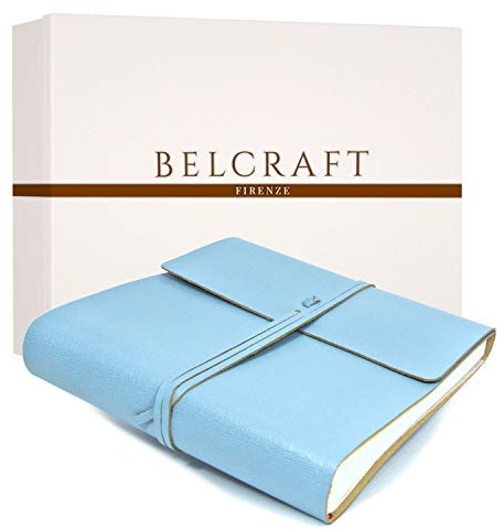 Dolci Babyalbum Leder, Fotoalbum, Elegantes Geschenk mit Geschenkbox, Handgearbeitet in klassischem italienischem Stil, Aqua