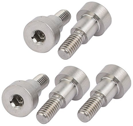 sourcing map 5Stk. 304 Edelstahl Sechskant Schulter Bolzen 8mm Schulter Durchm. 8mm Länge M6 de
