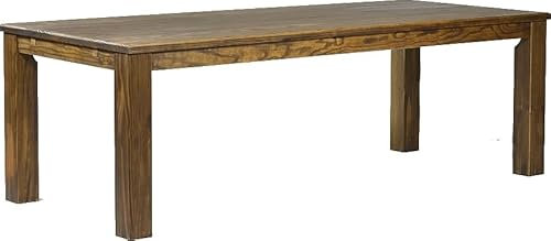 B.R.A.S.I.L.-Möbel Esstisch Rio Classico 240x100 cm Eiche antik Holz Pinie Massivholz Esszimmertisch Echtholz ausziehbar vorgerichtet für Ansteckplatten