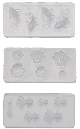 Mya 3 Stück Mini-Größe, Rotfisch, Lotusblatt, Wasserohrringe, DIY, Kunstharz, Schmuck, Mini-Fisch, Lotus, Leaf, Ohrringe, Kunstharz, Epoxidharz, Kristall, Silikonform