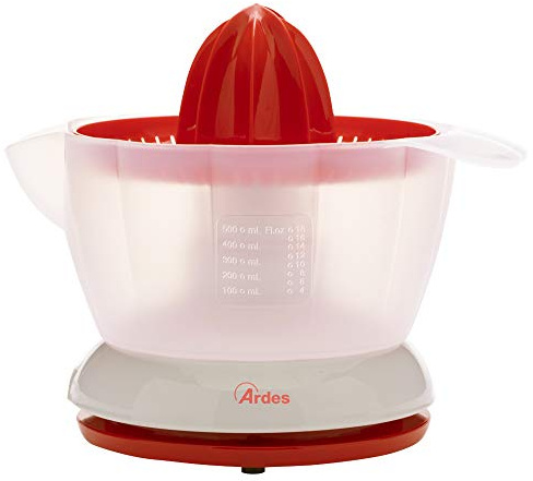 ARDES - AR1J1 Presse-agrumes électrique à pression Orango, Presse-agrumes électronique automatique 0,5 l avec enrouleur de câble, compact idéal pour presser les oranges, les grenades et divers fruits