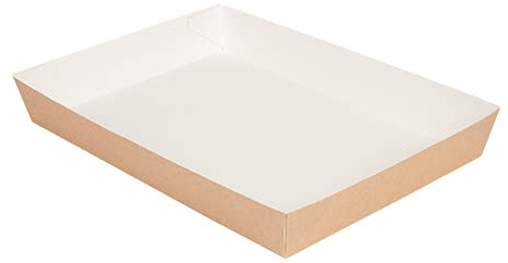 García de Pou 65 unidades - Bandejas Comida 'Thepack' 230 G M2 25,5X18X3,7 Cm Natural Cartón Ondulado Nano-Micro