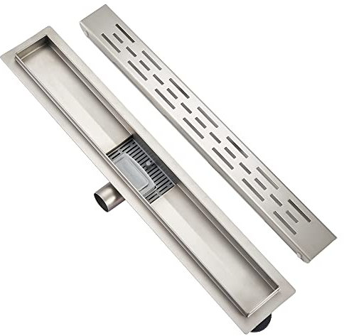 Plumbsys Canaleta de Ducha Acero Inoxidable 70cm,H Type Canal de Drenaje，de Sifón con Dispositivo Desodorante y Filtro de Pelo, Canal de Drenaje de Conjunto Completo