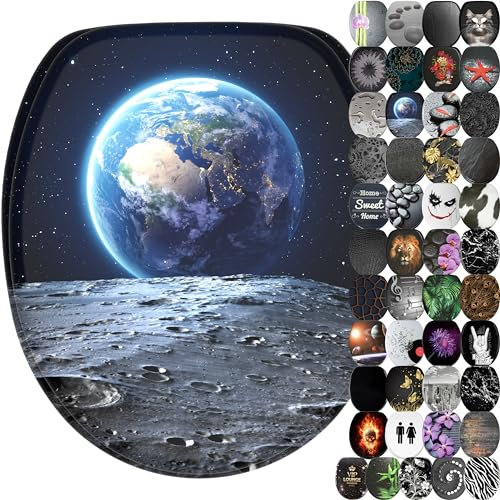 Sanilo WC Sitz mit Absenkautomatik, viele schöne schwarze Toilettendeckel zur Auswahl, hochwertige und stabile Qualität aus Holz (Earth)