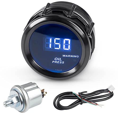WATERWICH Oil Pressure Gauge 0-150 PSI DC12V Press Gauge Meter Kit 2inches 52mm for Car Truck Vehicle Automotive