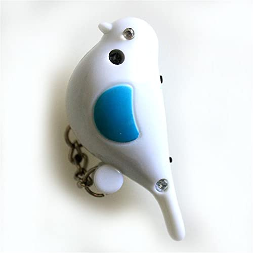 EsportsMJJ LED Whistle Sound Sensing Key Finder Flashing Beeping Control Alarm Anti-Lost Key Locator Tracker with Key Ring Smart Activity Tracking - White
