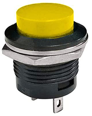 KLVN 1 STÜCKE R13-507.Momentan SPST-NO.Roter schwarzer weißer gelb grüner Blauer runder Kappe Druckknopfschalter AC 6A/125V 3A /250V (Color : Yellow)