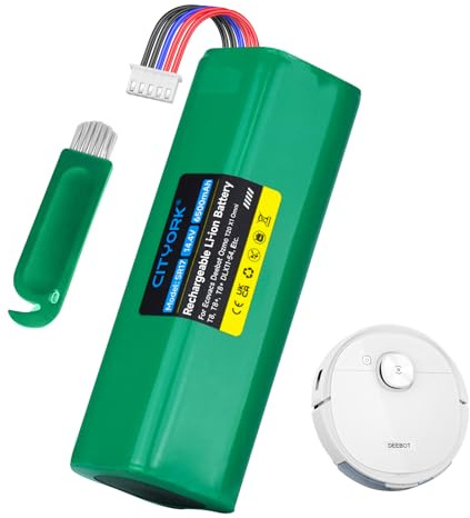 CITYORK 6500mAh/14,4V Batteria di Ricambio per Ecovacs Deebot T8/T8+/ T8AIVI/MAX, Deebot T9/ T9+/ T9AIVI, Deebot T10/ T10+, per Ecovacs Deebot T20/ T30/ X1 Omni/Turbo/Plus Batteria
