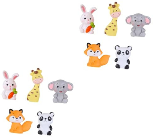 TOYANDONA 10pezzi Toppers Decorativi Per Torte Resina Con Animali Cartonati Decorazioni Colorate Per Cupcake e Torte Di Compleanno Adatti Per Feste Per Shower