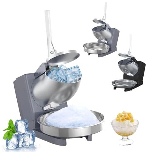 tinysiry Broyeur à Glace électrique pour cône de Neige, Rasoir à Glace 220 V avec Couvercle, Protection de sécurité et poignée Ergonomique, Machine à raser la Glace Commerciale et Domestique