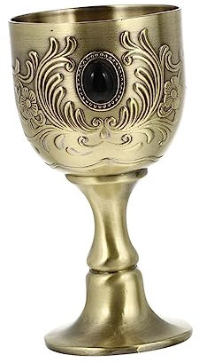 ABOOFAN Copa de vino Europea Retro adornos de copa de vino copa de vino cáliz de bronce gafas cupé decoración vintage vasos vino cáliz de vino tinto Taza de metal Aleación de zinc Golden