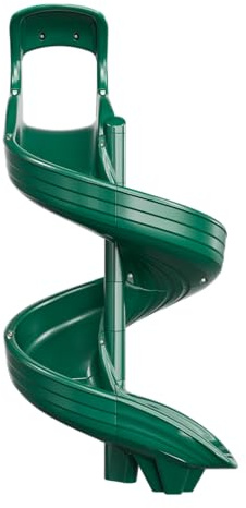 Beuta Playground Slide for Kids - Big Spiral Outdoor Slide Attachment for Treehouse or Deck - Plastic Playset Slide for Playground or Backyard with Open Twisty Design - Exit Left - 7 ft - Green