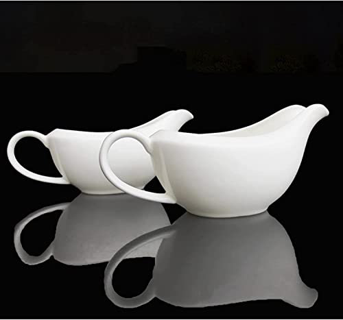 QMOWIZ Gravy holder Ceramic Gravy Boat Seasoning Plate Ketchup Container Suitable For Catering Holiday Meals And Party Sauce Boats Sauce Jug Gravy