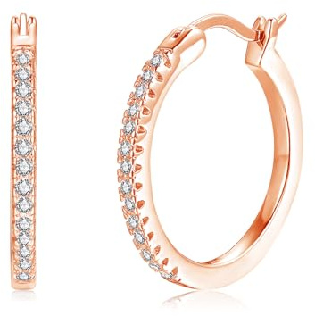 Cangall Creolen Silber 925 für Damen, 925 Sterling Silber Twisted Ohrringe Creolen mit 5A Cubic Zirkonia, Hypoallergen 20mm Leichte Unendlich Schlafen Knorpel Silber Gedrehte Huggie Ohrringe Kreolen