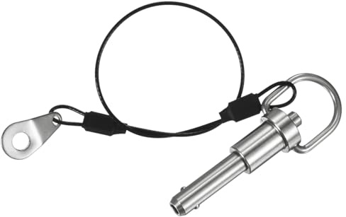 M METERXITY Perno A Sfera A Bloccaggio Rapido Con Pulsante, Diametro 5/16 [8mm], Lunghezza Utilizzo 25/32 [20mm], Perno A Bloccaggio Rapido Con Anello E Cavo Lanyard [Acciaio Inox 304]
