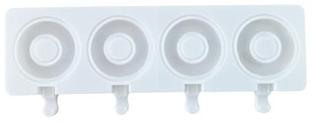 Silikonform für Eis am Stiel, 4 Mulden, Donut-Form, Eis, Creme, Gefrierschrank, Eisform, Kuchen, Süßigkeiten, Süßigkeiten, Antihaftbeschichtung