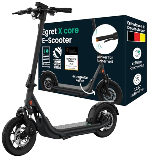 Egret X Serie - Prime, Ultra, Core+, Elektroscooter, E-Scooter mit Straßenzulassung, bis 90km Reichweite, Elektroroller Erwachsene, Eroller 20 kmh, App, Zuladung 130kg