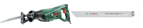 Bosch Säbelsäge PSA 700 E (710 Watt, im Karton) + 5x PRO Pallet S1022HFR Repair fast Säbelsägeblatt (für Stahl, Holz mit Nägeln, Länge 200 mm, Professional Zubehör Säbelsäge)