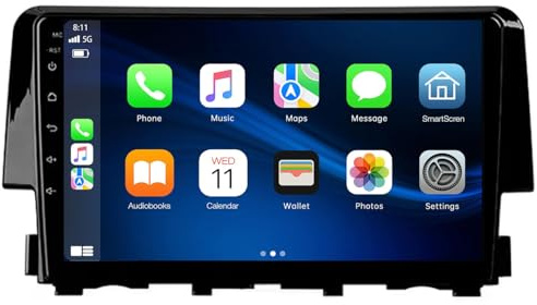 YIANKWY For Car Gps Radio Android 14 9 Inch Touchscreen Radio for Civic 10 2015-2020,with Bluetooth USB Wifi Support SWC 1080P TV,with Car Stereo AND Backup Camera,E 8 Core 4G+Wifi 4G+64G