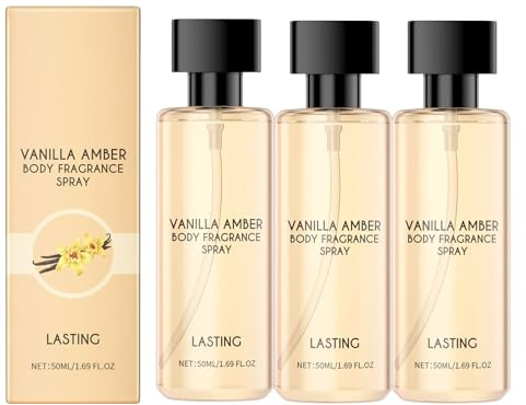 50 ml vanilj bärnsten perfum, vanilj och bärnsten för hår och kroppsdoft doft doft kvinnor, damdofter huden, långvarig doftspray, för dejting resor (3)