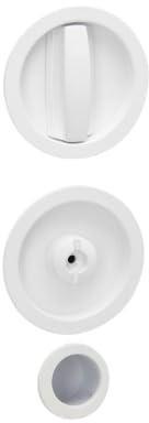 Brackle Kit Serratura per Porte Scorrevoli - Cromo Satinato e Oro, Quadrato e Tondo, Alta Qualità e Design Moderno (Bianco, Tondo)