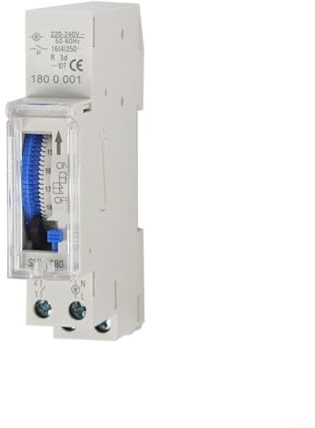HOHOVYVY Temporizador mecánico SUL180A Con intervalos de 15 minutos Temporizador analógico de riel DIN 110-220V CA Mecanismo de conmutación cíclico Para control de luces y bombas