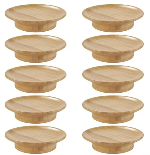 Fauhapyway Bandeja de embutidos para copas de vino, elegante tabla de embutidos para aperitivos y postres, hecha de madera, evita derrames desordenados para cenas preocupadas (10 piezas/M)