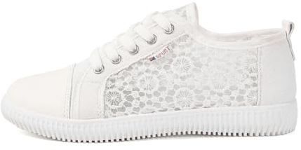 Sneaker tradizionali da donna, bianchi, in pizzo, in rete, trasparenti, scarpe estive, con fiori ricamati, scarpe da sposa piatte, traspiranti, scarpe in tessuto, eleganti, scarpe da tempo libero