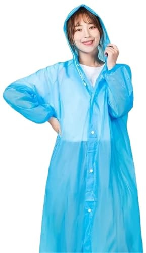LVCHAO Poncho impermeable grueso for mujer, 10 unidades, ligero, portátil, reutilizable, for viaje, for motociclista Para Senderismo(Blue)