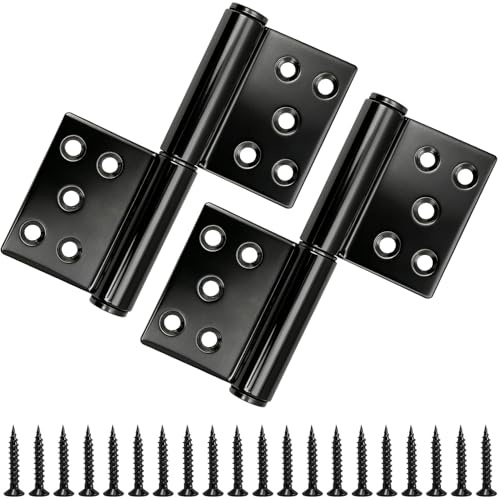 2 pcs Charnières de porte, Charnières amovibles de 132 mm / 5,2 pouces, Charnières détachables en acier inoxydable, Charnières à joint coulissant à rotation à 360 degrés pour portes intérieures et