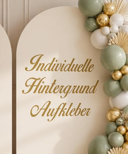 Personalisierter Backdrop Aufkleber – Wunschtext Vinyl Schriftzug für Bogen Hintergrund, Hochzeit, Geburtstag & Events – Wasserfest & Einfach Anzubringen