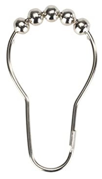 WENKO Duschvorhangringe 12er Set - 12er Set Duschringe mit Gleitsystem, verchromtes Metall, 3 x 3 cm, Chrom, 0 x 3 x 3 cm