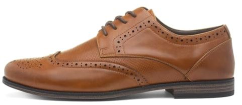 Beckett Billy Mens Lace Up Tan Brogue Shoe - Size 10 UK - Brown