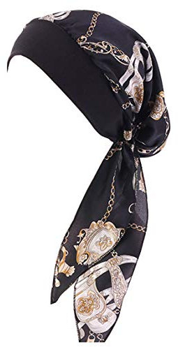 YONKOUNY Kopfbedeckung Chemo Damen Elegante Sommer Elastic Bandana Kopftuch Wrap Headscarf Beanie Hut Kopftuch Schal Turban für Haarverlust Krebs Chemotherapie (#8)