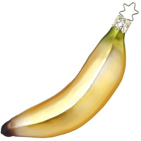 Inge-glas – julgransprydnad, träddekorationer – banan – glas – munblåst – storlek: 14 cm
