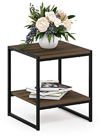 Furinno Camnus Table d'Appoint 2 Niveaux Modern Living, Noyer Columbia, Chêne, One Size