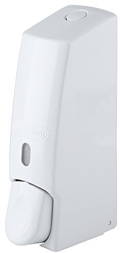 Qiter Dispensador de jabón de Espuma de una Sola Cabeza Manual 600ml Montado en la Pared Dispensador de líquido de jabón de Espuma Manual Soporte de Caja de loción para baño Cocina(Blanco)