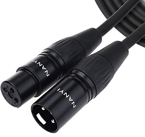 NANYI XLR Microphone Cable, 3-Pin Male to Female Patch Cord With Oxygen-Free Copper, 10 Feet