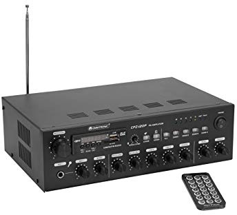 OMNITRONIC CPZ-120P ELA-Mischverstärker | 4-Zonen-ELA-Mono-Mischverstärker mit MP3-Player, Bluetooth, Zonen schaltbar, 120 Watt