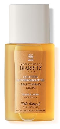 Laboratoires de Biarritz - Gouttes Autobronzantes - ALGA MARIS® Certifiées Bio - Visage et Corps - Teint Hâlé et Sur-Mesure - 35 ml - Fabriquées en France