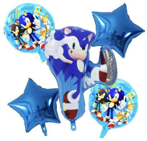 Sonic The Hedgehog Helium-Folienballon, Geburtstagsparty-Dekoration, 5 Stück