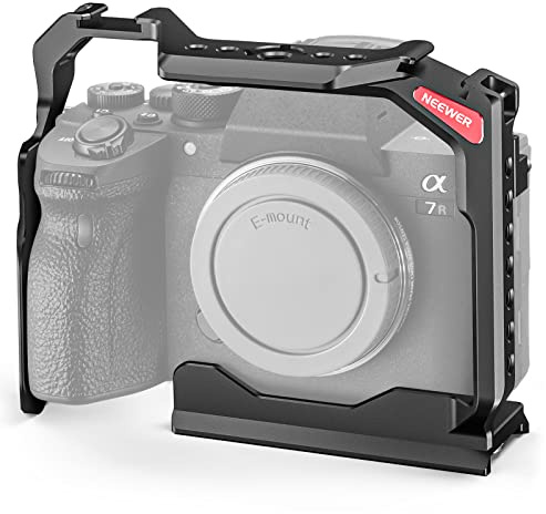NEEWER A7 IV käfig Voller Kamera Cage Kompatibel mit Sony Alpha 7R IV/a7 IV/a7S III/a1, Aluminiumlegierung mit Zugriff/Arca Type QR Basis Schnellwechsel, kompatibel mit DJI RS Stabilisatoren, CA004