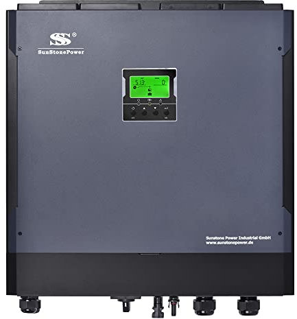 Sunstonepower Solar Hybrid-Inverter 48V auf 230V 5,5KW Hybrid Wechselrichter für PV Anlage Reine Sinuswelle mit 2 MPPT-Trackern mit Wi-Fi