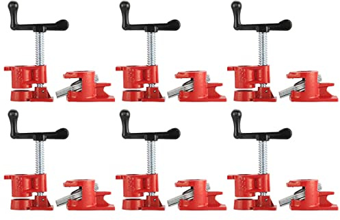 Acymner Wood Gluing Pipe Clamp Set | 3/4 Heavy Duty Woodworking Cast Iron Pipe Clamps Quick Release Pipe Wood Clamps (6 Pack, 3/4)