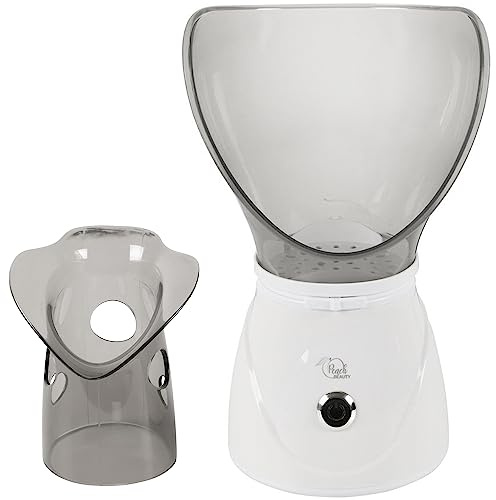 PeachBeauty® Vapeur Visage Sauna Facial | Vaporisateur | Compatibles Huiles Essentielles | Réservoir d'eau 60 ml | Visage Steamer Humidificateur Appareil | Soin de la Peau- Pores| avec 2 embouts