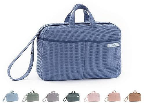 mi bollito – Crossbody moderskap väska för barnvagn och sjukhus Stor kapacitet praktisk och elegant organisatorisk väska., Gråblå, Talla única