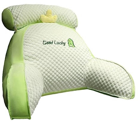 SKUDA Lesekissen, Rückenkissen mit armlehnen, Bücherkissen mit Abnehmbarer Nackenrolle & waschbarem Bezug Rückenstütze Kopfkissen, Lesen oder Spielen auf dem Bett/Sofa/Boden